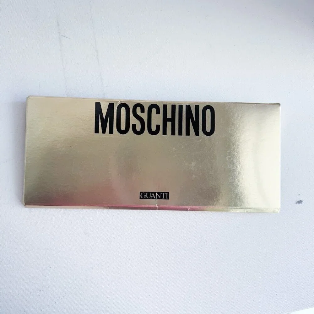 Moschino Red Black Colorblock Suede Gloves w Original Packaging S